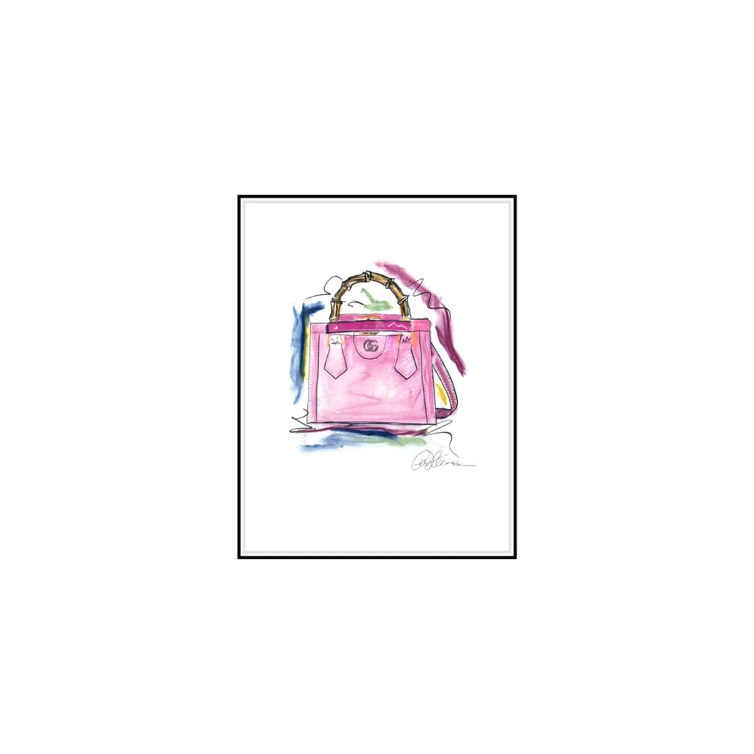 Clas Håkansson 40x50cm Print - Gucci pink / Mini bag