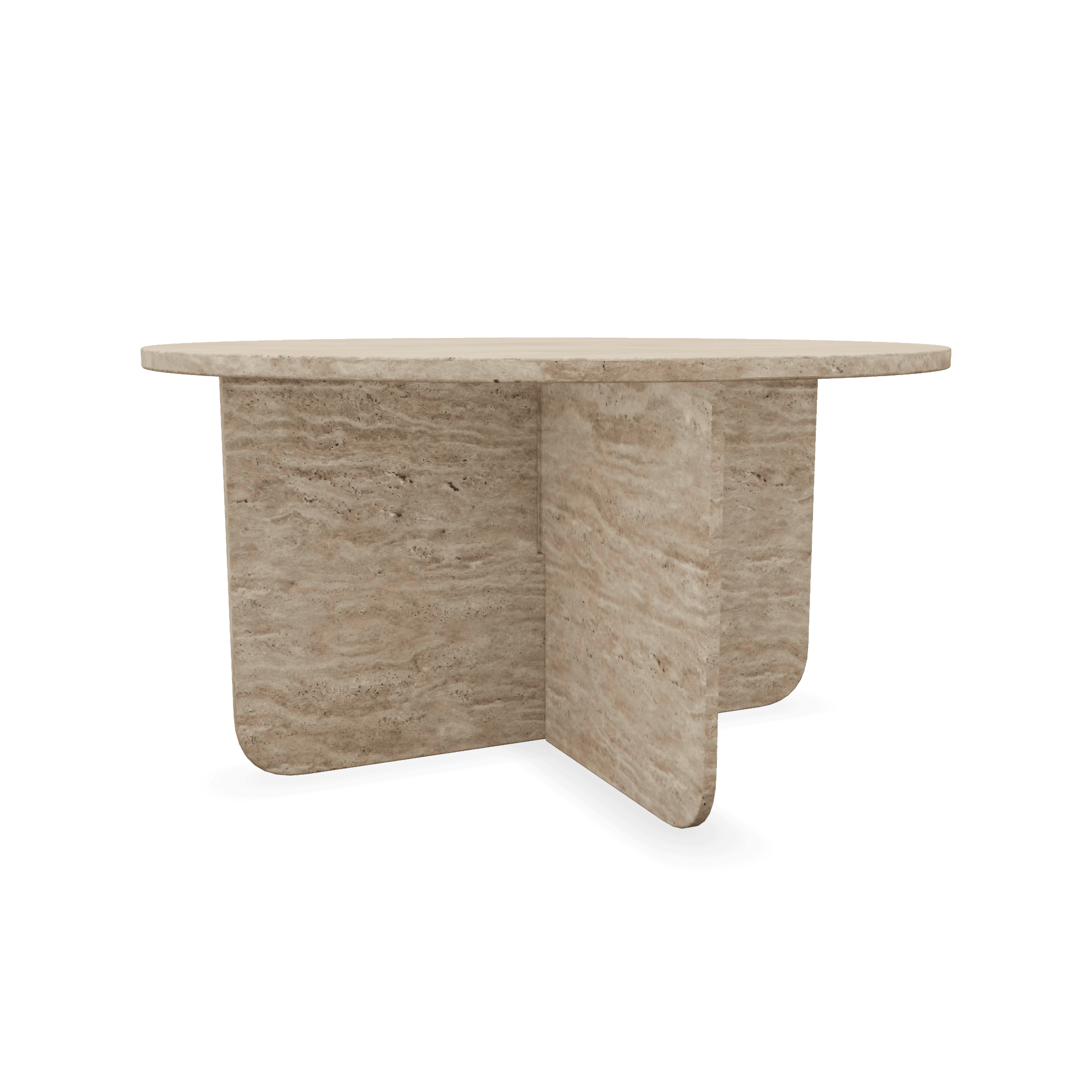 Jaguaren soffbord Runt 85cm - Travertin solid