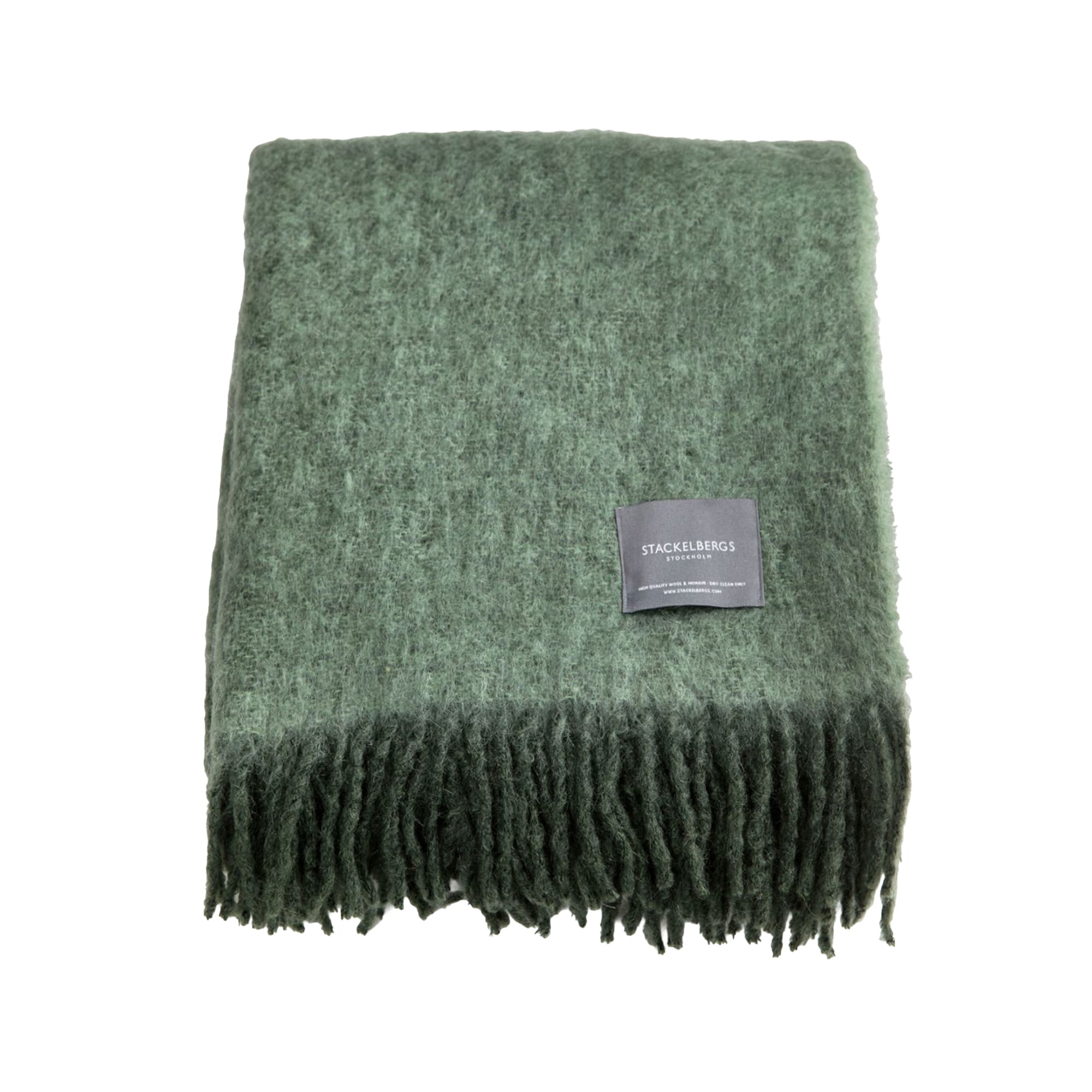 Mohairpläd 150x140cm - Ljusgrön (Moss & green melange)