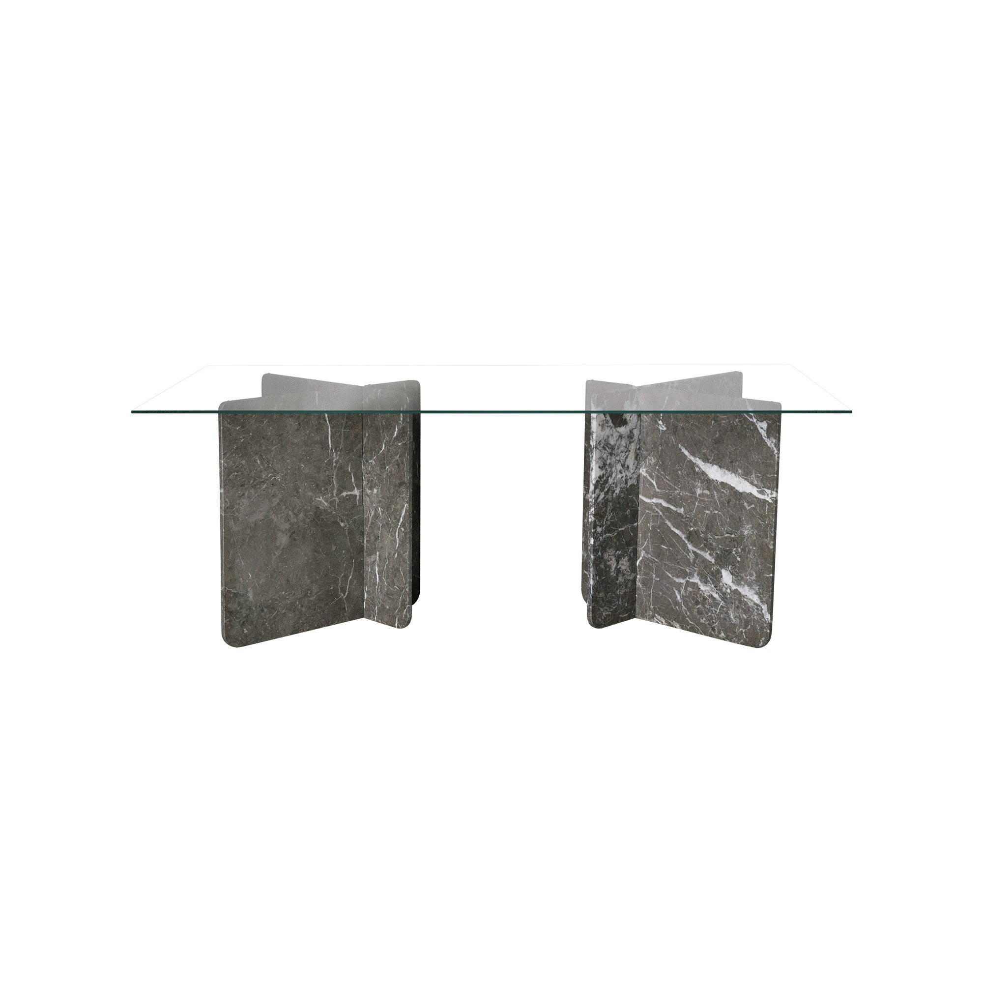 Rektangulär 200x100cm - Marmor Alex grey glasskiva (Utgående sten)
