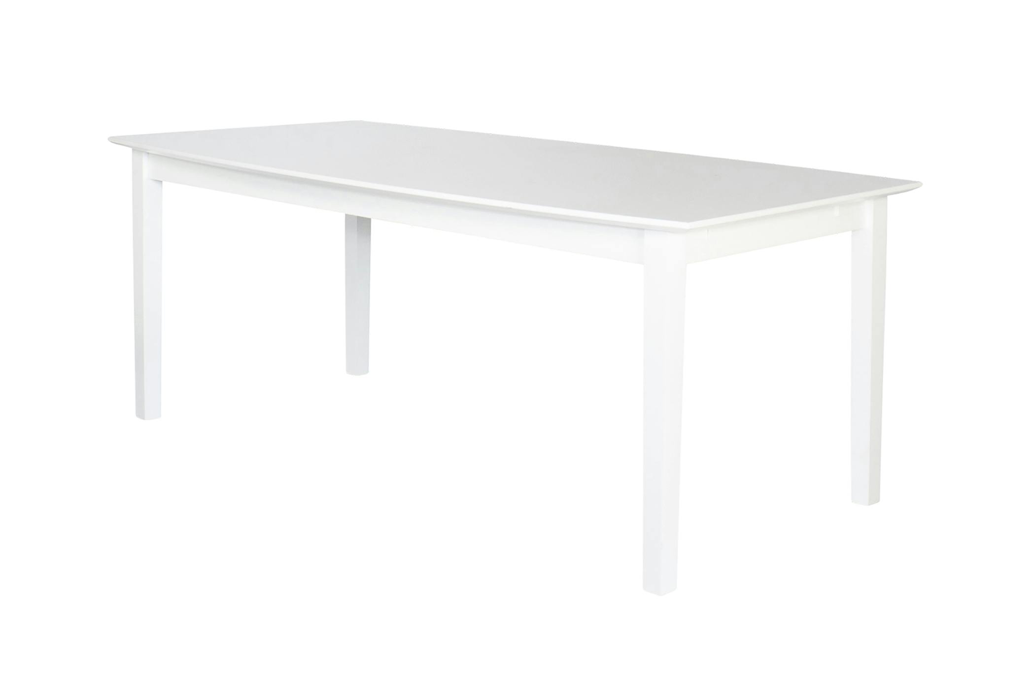 Stort, rektangulärt matbord i vitlackad björk, 200x100cm. 