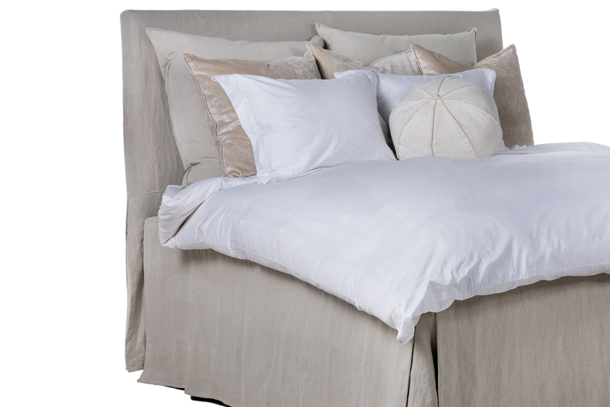En sänggavel med lös klädsel till sängar i måtten 90,120,140,160,180cm